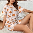 thumbnail image 4 of Sikiie Mushrooms Womens Pajama Sets Short Sleeve Top With Pants Sleepwear 2 Piece Lounge Set3X-Large, 4 of 6