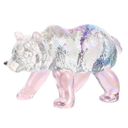Hemoton Bear Figurine Crystal Animal Statue Mini Bear Statue Clear Animal Ornament Paperweight Table Centerpiece