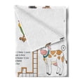 thumbnail image 2 of Game Soft Flannel Fleece Throw Blanket, Crossword Educational Puzzle for Children with Different Farm Animals and Numbers, Cozy Plush for Indoor and Outdoor Use, 70" x 90", Multicolor, by Ambesonne, 2 of 5