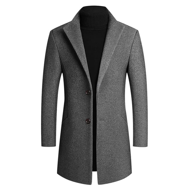 Qertyioot Christmas Tops for Men Winter Casual Solid Long Sleeve Thick Jacket Plus Jacket Coat