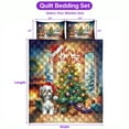 thumbnail image 5 of Merry Christmas Shih Tzu Santa Hat Xmas Tree Winter Holiday Quilt Bedding Set Lion Dog Lover Gifts 1 Blanket Bed Cover 2 Pillowcases - 01013, 5 of 5