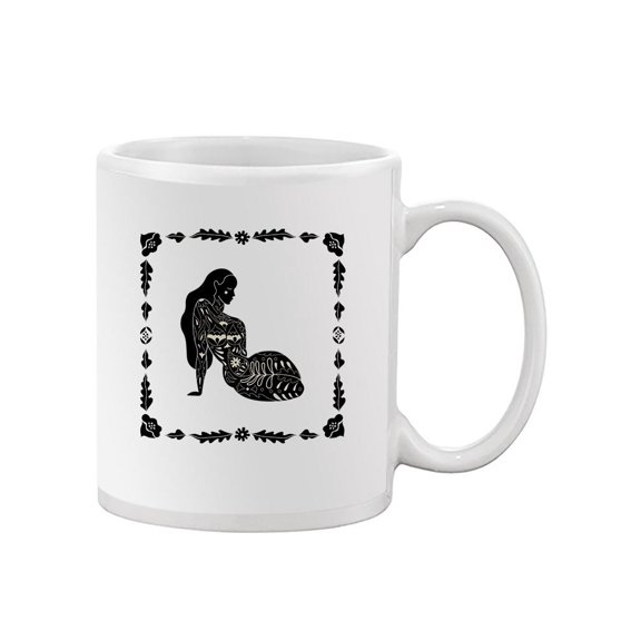 Girl W Floral Tattoos Art Mug - Image by Shutterstock,