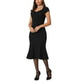 thumbnail image 2 of INSPIRE CHIC Women's Vintage Dresses Cap Sleeve Sweetheart Neck Fishtail Dress, 2 of 6