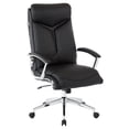 thumbnail image 1 of Executive Black Faux Leather High Back Chair with Padded Arms and Chrome Base, 1 of 6