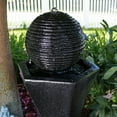 thumbnail image 5 of Sunnydaze Modern Black Polyresin Pedestal and Ball Solar Water Fountain with LED Lights, 5 of 7