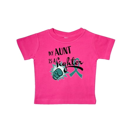 

Inktastic Ovarian Cancer Awareness My Aunt s a Fighter Gift Baby Boy or Baby Girl T-Shirt