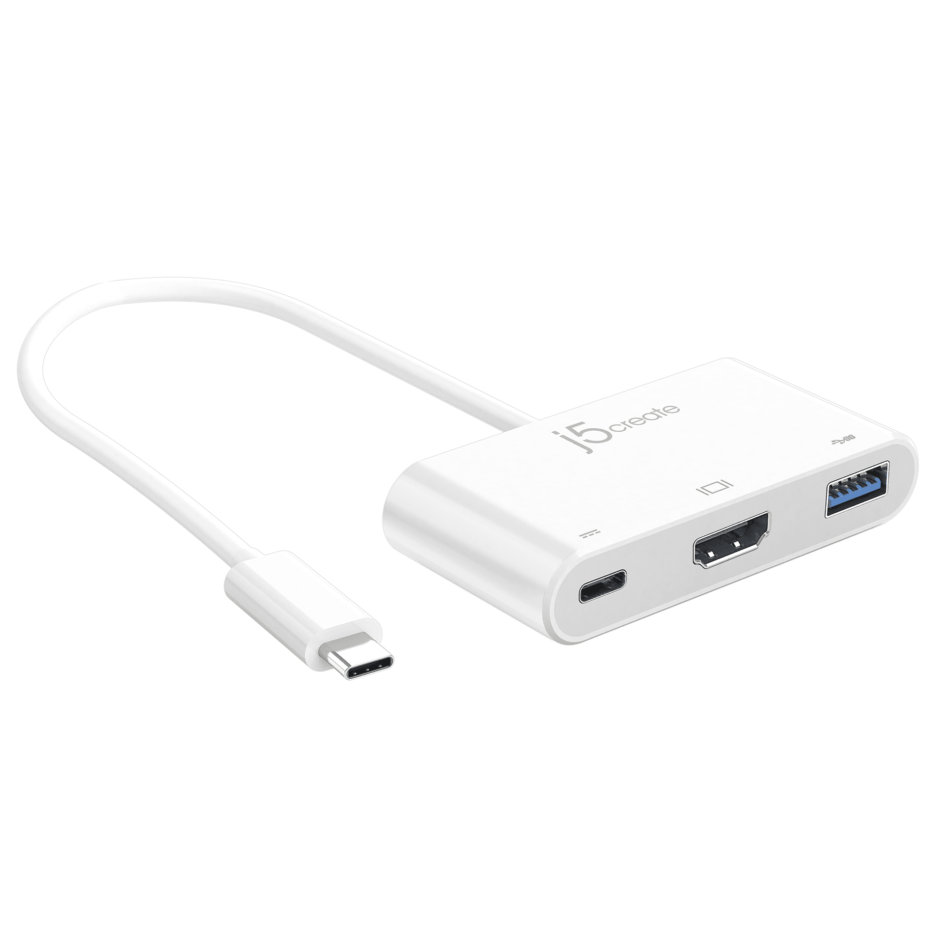 J5CREATE USB-C® TO HDMI™ & USB™ 3.0 WITH POWER DELIVERY CABLE - WHITE