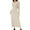 Khaki, variant on POIUYTR Women Summer Ribbed Knit Dress Casual V Neck Nipped Waist Long Sleeve Dresses Elegant Stretch Otufits