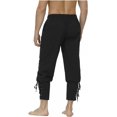 thumbnail image 3 of BETORY Mens Drawstring Waist Linen Ankle Banded Cuff Pants Renaissance Gothic Pants Medieval Viking Navigator Pirate Trouser, 3 of 5