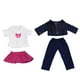 thumbnail image 5 of 4 Piezas Ropa Camiseta Blanca + Mini + Pantalones Largos + Chaqueta para18 Pulgadas Americana Muchacha Muñeca Sunnimix Chaqueta de falda de muñeca, 5 of 5