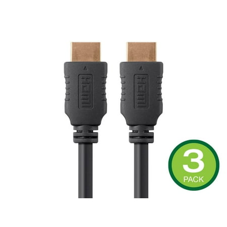 UPC: 0889028137277 | Monoprice HDMI Cable – 5 Feet – Black (3 Pack) High Speed  4K@60Hz  HDR  18Gbps  YCbCr 4:4:4  28AWG  Compatible with UHD TV and More – Select Series