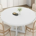 thumbnail image 1 of 47 Inch Round Dining Table for 4-6, Kitchen Dining Room Circle Dinner Pedestal Table, White Space Saving Wooden Kitchen & Dining Room Furniture, 1 of 7