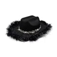 thumbnail image 4 of LIIPEE Kids Hats Casual Solid Color Trimmed Denim Cowboy Hats Girls Party Dress Up Play Comfortable Soft Breathable Cute Hats,Black,One Size, 4 of 5