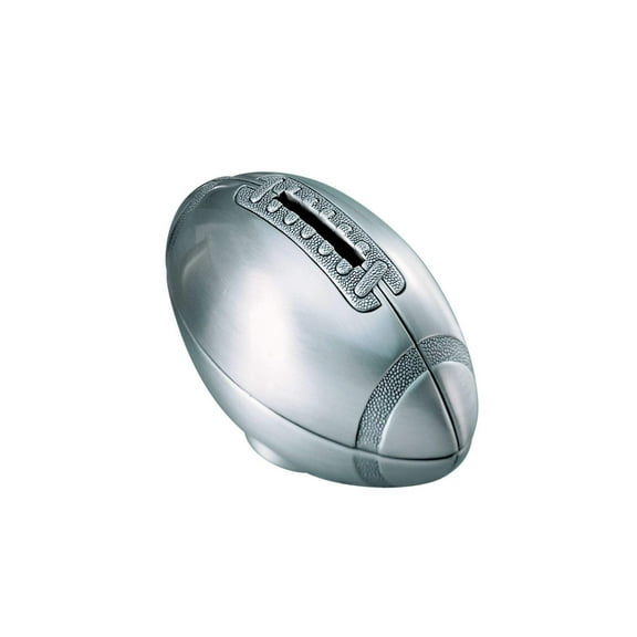 Pewter-tone Finish Metal Football Bank Q-GP5289