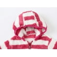 thumbnail image 3 of ATOGUTA Winter Jacket Toddler Boy Zipper Striped Thick Hooded Coat Fleece Lined Warm Outwear Red, Size 2T-7, 3 of 5