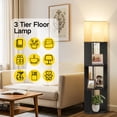 thumbnail image 3 of OUTON Floor Lamp with Shelves, Standing Lamp with 3 Color Temperature LED Bulb for Living Room Bedroom, Office, 3 of 9