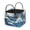 Blue Gold Marble, variant on Garronmavis Vintage Rose Floral Quilted Laundry Hamper with Handles, Foldable Large Capacity Decorative Fabric Storage Basket for Bedroom, Nursery, Bathroom, Laundry Room