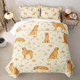 thumbnail image 2 of Homewish Golden Retriever Animal Twin Quilt Set,Dog Paws Bone Twin Coverlet Set,Yellow,2 Pieces, 2 of 7