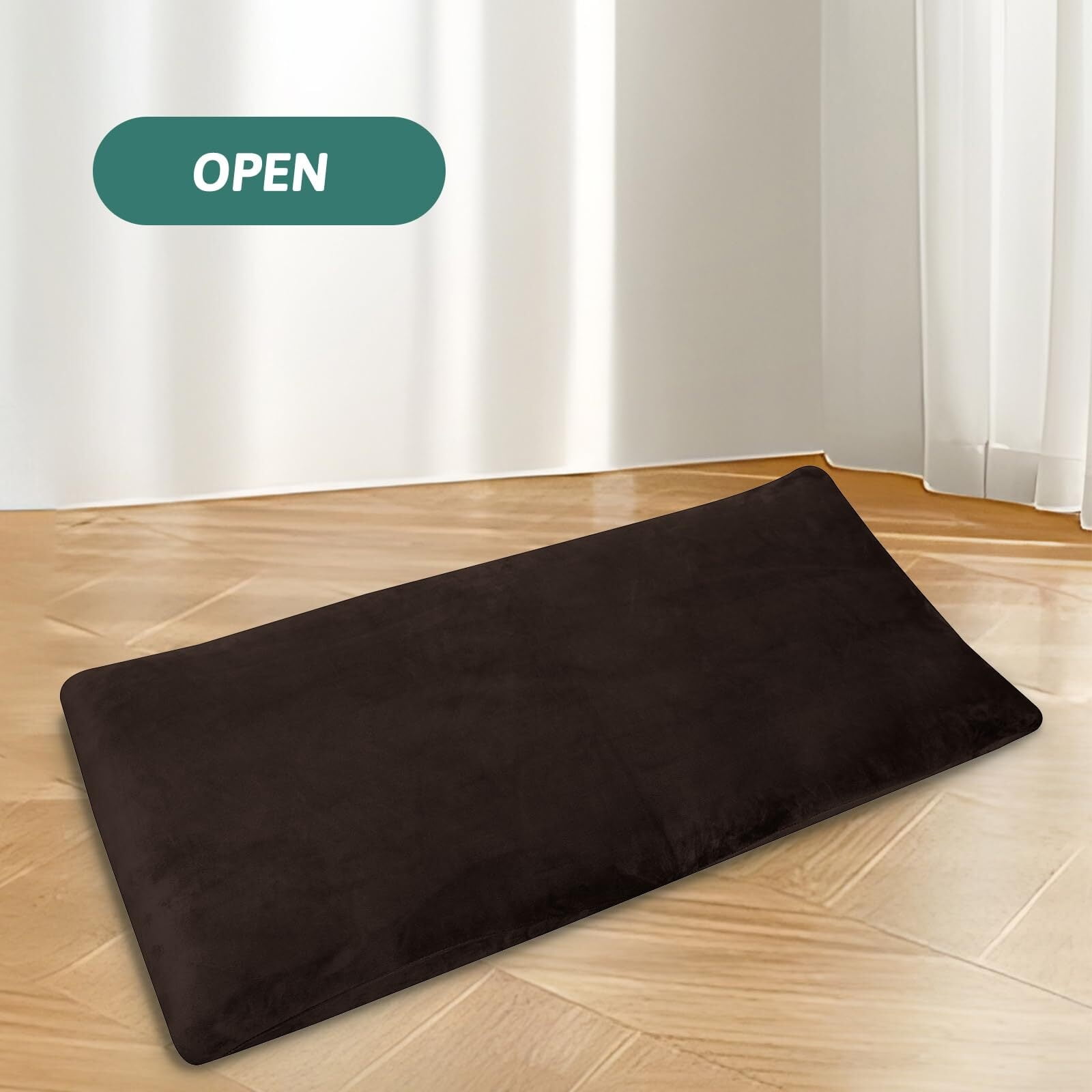 LKJYER Velvet Folding Floor Gaming Chair Cover Stretch Adjustable Floor Chair Slipcover Washable Padded Folding Gaming Sofa Chair Cover Floor Seating Lounge Chair Cover Protector for Living Room
