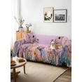 thumbnail image 3 of Easter Bunny Couch Cover, Pink Rabbit Spring Flowers Leaves Rustic Plants Sofa Cover Blanket for 2 Seat Cushion, Sectional Sofa Slipcover Furniture Protector for Living Room Bedroom 71''x102'', 3 of 9