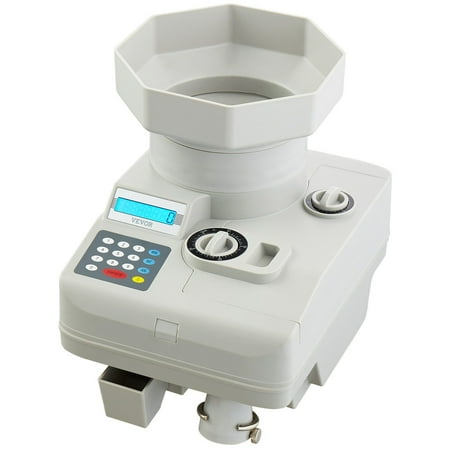 High Speed Coin Counter and Sorter Machine with Anti-Jam Technology, Heavy-Duty Automatic Coin Sorter and Wrapper for International Coins and Tokens, 1300 Coins/Min Capacity and 11000-Coin Storage