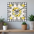 thumbnail image 6 of Summer Lemon Wooden Wall Clock Silent Non Ticking, Farmhouse Black Check Plaid Vintage Square Wall Clocks Battery Operated, Decor Clock for Home Office, Living Room, Kitchen, 10 Inch, 6 of 9