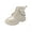 Beige-08, variant on )Girls Goth Patent Boots Pearl Chain Decor Lace Up Shoes Fashion Soft Ankle Boots (Toddlers & Little Girls)