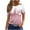 Pink, variant on T Shirts for Women Women's Casual and Fashionable Printed T-Shirt with Round Neck and Short Sleeved