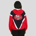 thumbnail image 5 of Women's WEAR by Erin Andrews Black/Scarlet San Francisco 49ers Retro Crinkle Full-Zip Hoodie Windbreaker, 5 of 5