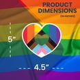 thumbnail image 3 of Magnet Me Up LGBTQA LGBTQ Progress Pride Heart Rainbow Flag Magnet Decal, 4.5x5 Inch, Support Gay Pride and Equality, Love Conquers All, 3 of 8