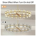 thumbnail image 5 of Modern 36" Gold Round Chandelier Light Fixture, K9 Crystal Chandeliers for Dining Room, Living Room, Dining Room Chandeliers Over Table, Chandelier for Bedroom, Foyer, Includes 36XG4 Bulbs, 5 of 8
