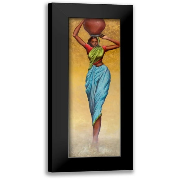 Yelder, Herschel 7x14 Black Modern Framed Museum Art Print Titled - Village Well II