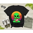 thumbnail image 2 of Cute Alien Mascot Eating Japanese Ramen Noodle Retro Sunset T-Shirt UFO Alien Lover Gift Shirt for Men Women Kids Boys Girls Graphic TShirt, 2 of 8