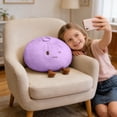 thumbnail image 3 of Dumpling Plush Pillow with Cute Features,11Inches Cute Food Soup Stuffed Plush,Funny Food Toy Gifts for Alls(Purple), 3 of 7