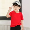 thumbnail image 6 of Xmarks Unisex Infant Baby Crew Neck T-Shirt  Toddler Short Sleeve Solid Color Tees Shirts for Boys Girls 2-10T, 6 of 7