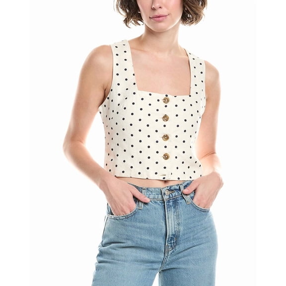 DL1961 womens  Lizzie Linen Vest, m, White