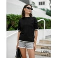 thumbnail image 3 of Weardear Womens Knit Short Sleeve Summer Tops Solid Color Pullover Sweater Basic Crew Neck Casual Blouses, 3 of 6
