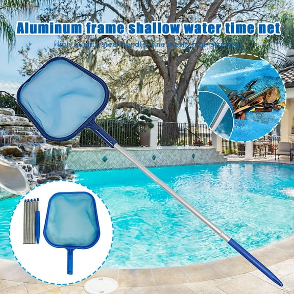 Tiitstoy Professional Leaf Rake Mesh Frame Net Skimmer Cleaner Swimming Pool Tool