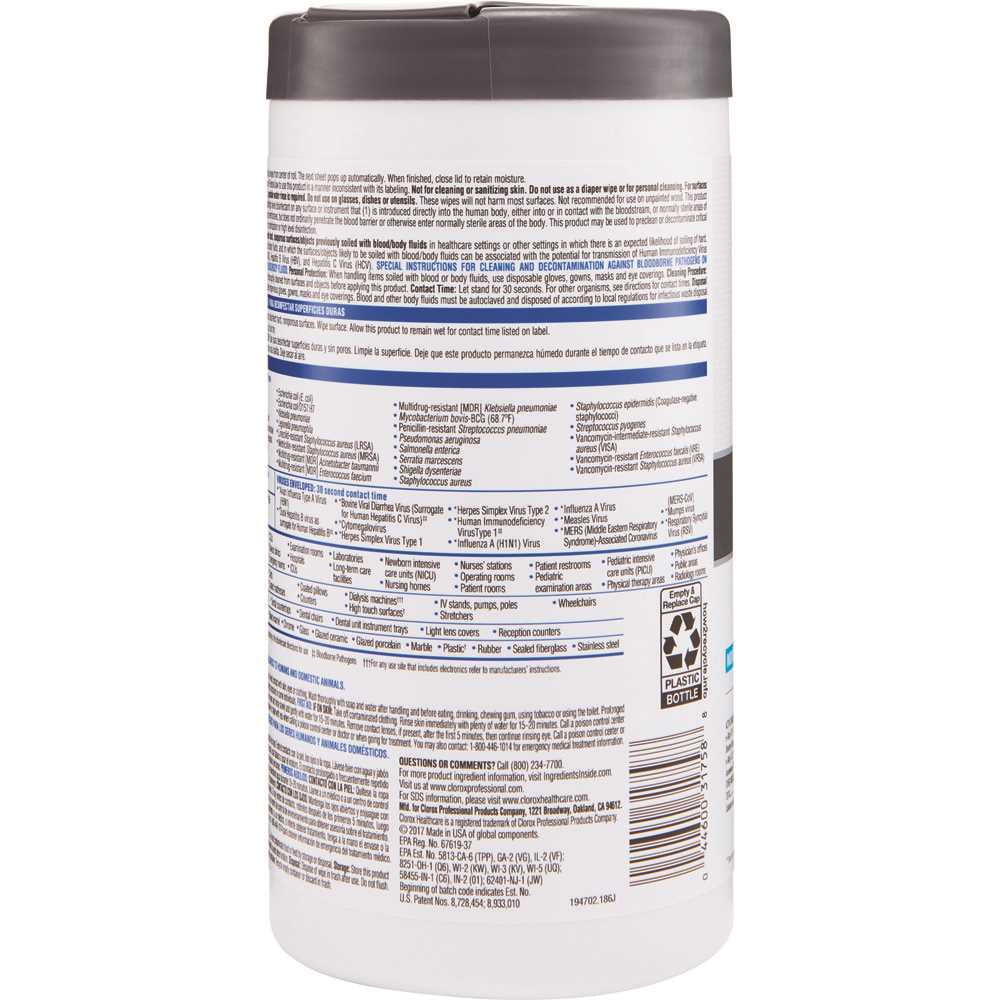 VersaSure 6 in. x 5 in. 1-Ply Cleaner Disinfectant Wipes - Fragranced White