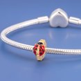 thumbnail image 3 of 925 Sterling Silver Golden Ladybug Charm Bead for Bracelet Charms Bangle Pendant Jewelry, 3 of 5