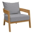 thumbnail image 2 of Modway Brisbane Teak Wood Outdoor Patio Armchair in Natural Gray, 2 of 8