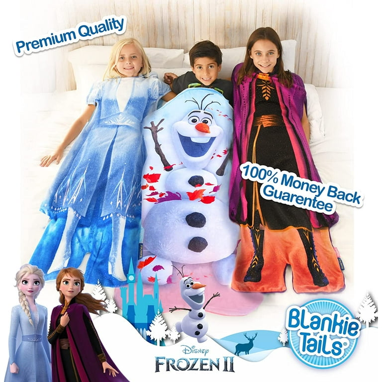 Blankie Tails Disney Frozen Wearable Blanket Frozen Disney Movie Double Sided Super Soft and Cozy Disney Blanket Minky Fleece Blanket 56 H x 30 W Kids Ages 5 12 Frozen 2 Olaf Walmart