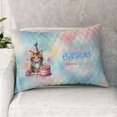 thumbnail image 2 of Happy Birthday Cute Kitten Maine Coon with Cake Gifts Party Hat Quilt Pillowcase Cat Lover Kitten Owner Gifts Throw Pillow Cover Bed Home Decor - 00029, 2 of 5