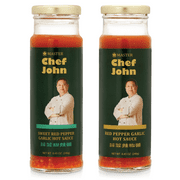 Master Chef John Red Pepper Garlic Hot Sauce 2- Flavor Bundle (8.45 oz,  2 count)