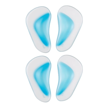 Unique Bargains 2 Pair Arch Support Inserts Two-tone Foot Arch Supports 3.94"x2.17"x0.2" Clear Blue