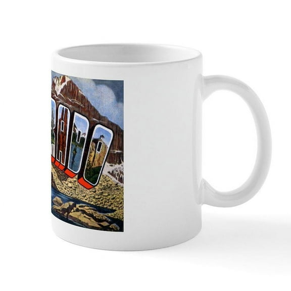 CafePress - Colorado Greetings Mug - 11 oz Ceramic Mug - Novelty Coffee Tea Cup