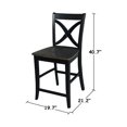 thumbnail image 3 of Home Square Cosmo 24" Cross Back Counter Stool in Coal - Set of 3, 3 of 11
