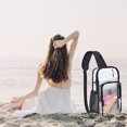 thumbnail image 6 of Clear Sling Bag - PVC Transparent Crossbody Shoulder Bag with Zippered Front Pocket, Side Mesh Water Bottle Pockets and Adjustable Strap, Stadium-Friendly Concert and Travel Bag, 6 of 7
