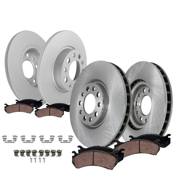 Detroit Axle - 8pc Front and Rear Disc Brake Rotors Ceramic Brake Pads for Jeep Compass Renegade Fiat 500X