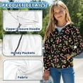 thumbnail image 6 of chaqlin Girls Butterfly Hoodies Size 8-10 Trendy Y2K Full-Zip Sweatshirts Daisy Long Sleeve Hooded Jacket Kids Sport Coat with Pockets Fall Winter Clothes, 6 of 7